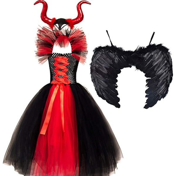 OBEEII Maleficent Kostyme Jenter Halloween Karneval Tutu Kjole med