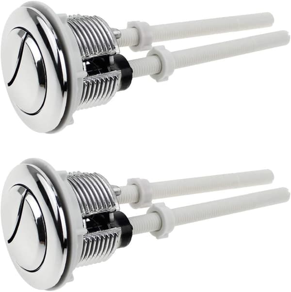 2 stk. Toilet Knapper Dobbelt Skylleknap 38mm Standard Krom Sølv Plat