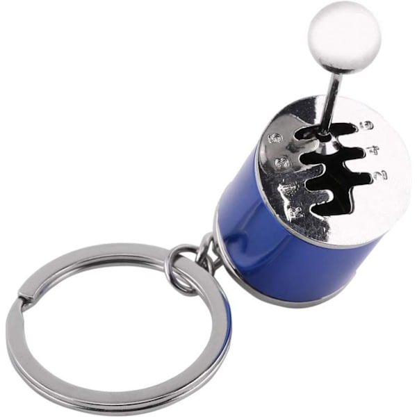 Förlängd form metall legering bilnyckelring (blå)