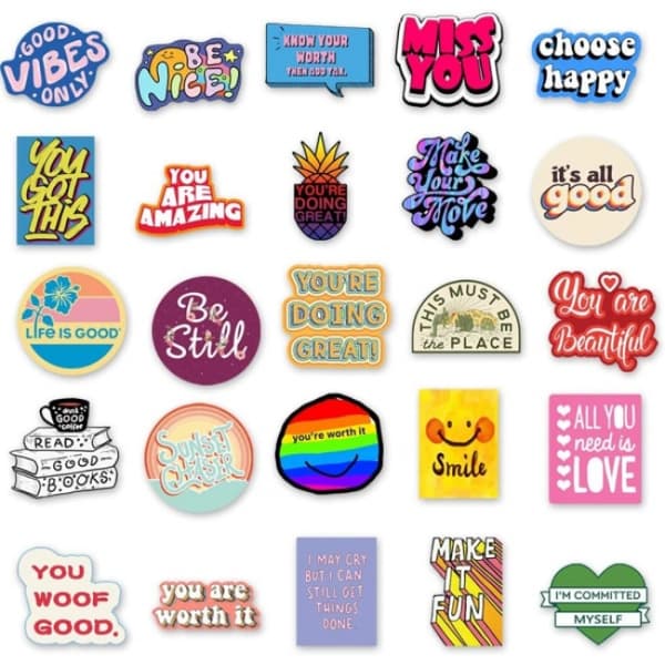 Inspiroidut tarrat 50 arkin vinyyli tarra Merchandise Lapto