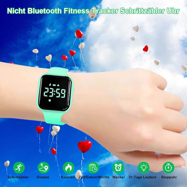 Fitness Aktivitetstracker, Ingen APP Ingen Bluetooth, 1 times opladning til