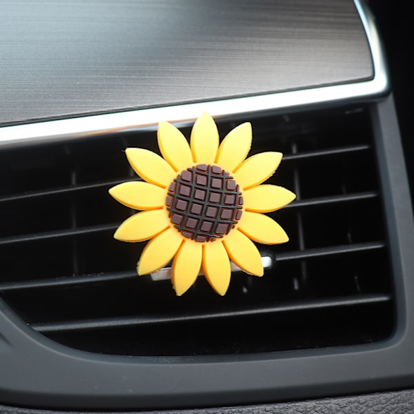 Bil Diffuser med Klips til Bilens Luftventil - Solsikke Design - Gave
