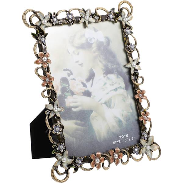 1 stk. 7 tommer fotoramme blomsterdisplay stativ skrivebordsdekoration kontor