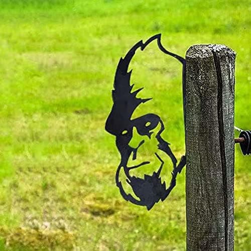 Metallgorilla - Hagepynt til gjerder - Utendørsdekor - Gor