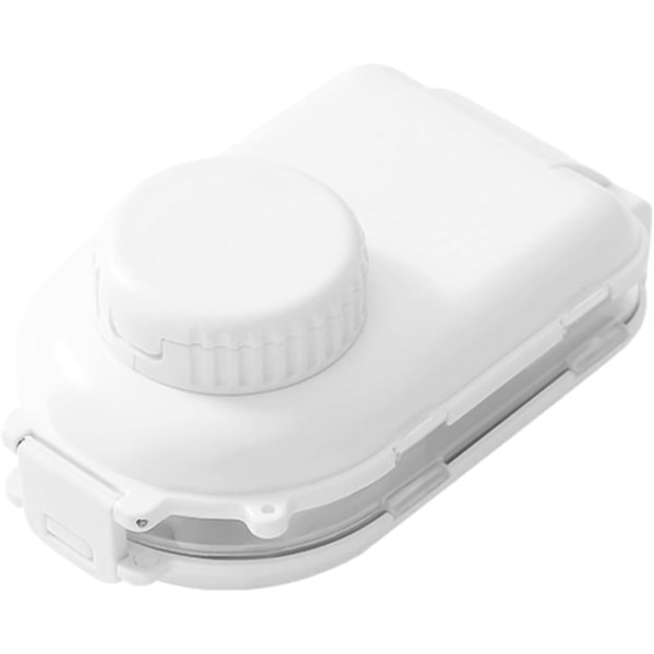 Valkoinen lääkejakajalaatikko – pieni pillerileikkuri suurille pillereille, P