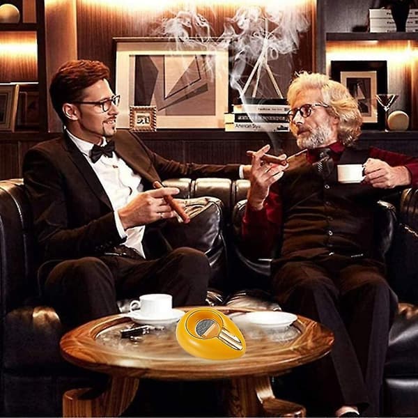 Cigar Gadgets Hem Cigar Askkopp Bärbar Keramisk Askkopp Gul