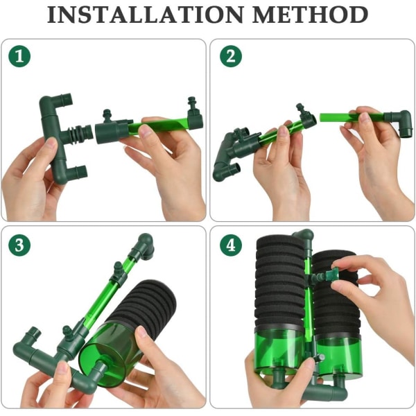 Akvariefilter innehåller 2 svampar, 1 filterhållare i svampen