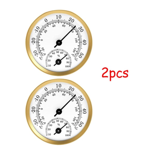 2 Pcs For Greenhouse Gold Hygrometer Pointer Temperature Humidity