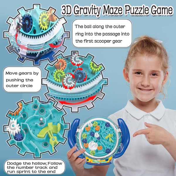 3D Gravity Maze-spil, hjernevrider-spil til børn, legetøj til alle aldre