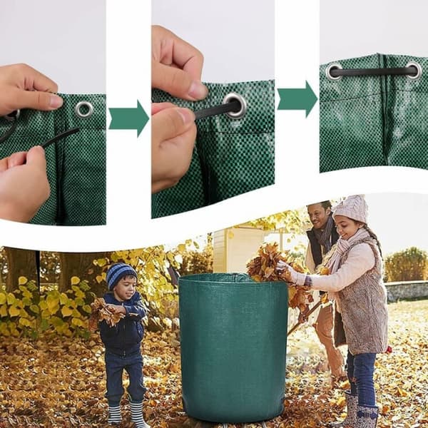3 x 128L Hagepose Hage Avfallspose - Stående og Sammenleggbar
