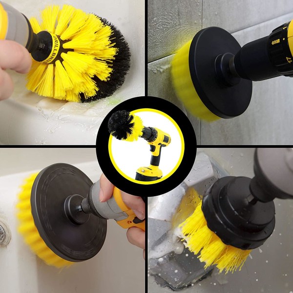 4 stk. Drill Cleaning Brush, Brush for Drill Car Tile Carpet Ba