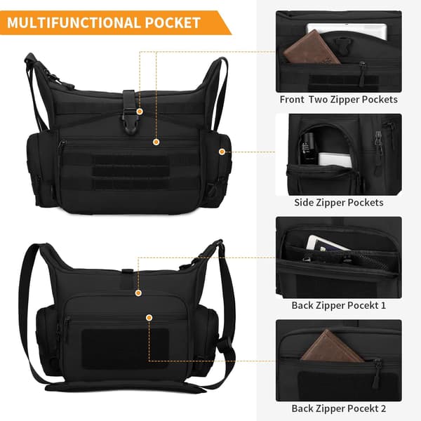 Sort, Taktisk Taske Skuldertasker Crossbody Tasker Camping Tasker til
