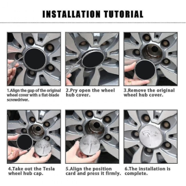 4 stk. hjulnavkapsler til Tesla Model 3/x/s/y Tesla Acces