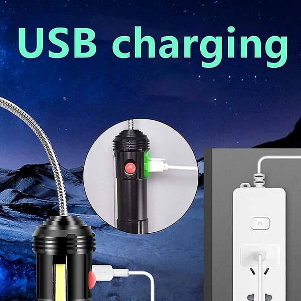 Bbq-lys USB justerbar ladbare aluminiumslegering grilllampe Bbq A