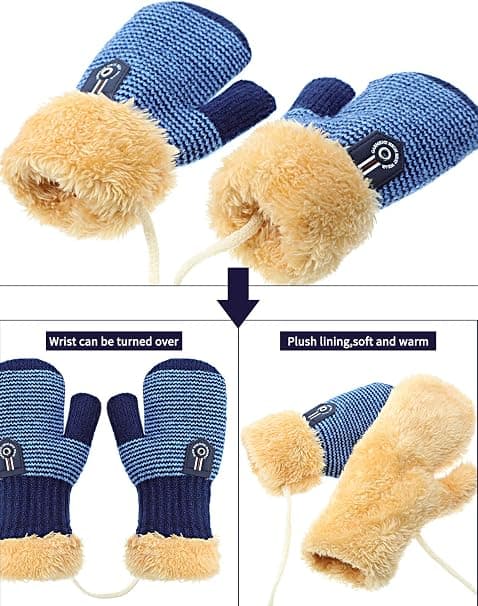 3 par luffer, vinterhandsker til børn, varme babyhandsker