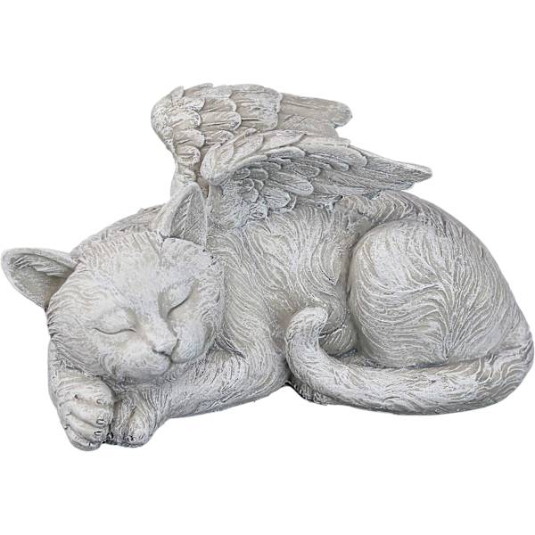 Katteengel æresstatue gravsten 15*5*6cm polyresin antik sten dekorere din have og soveværelse