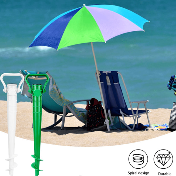 2 stk. Strandparaplyholder Sand eller Jord Paraplyfødder, Skrue-i Sandpropel Strandparaplyfødder, Haveparaplyholder