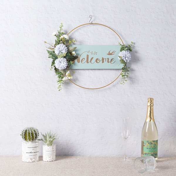 Kunstig Blomsterkrans, Forårskrans, Metal Blomsterkrans til
