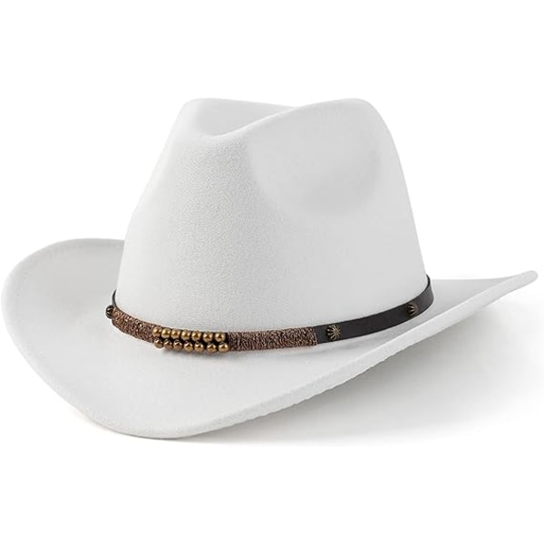 Western Cowboy Hatte til Damer Mænd Filt Bred Skygge Panama Hat med