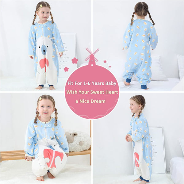 Baby Sovepose Sekk Lang Ermet med Fødder Vinter Swaddle Weara