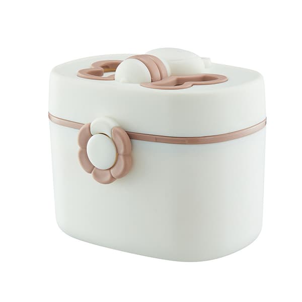 (Beige) Babyformeldispenser, 410ML Bærbar Melkepulverdispenser