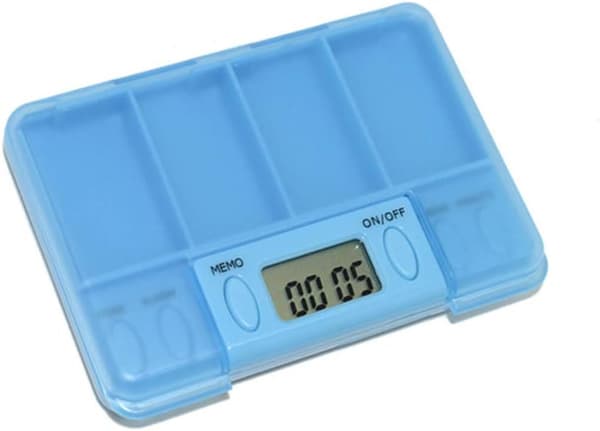 Multi-Alarm Timer Bærbar Pilleæske 4 Række LCD Digital Pille Organiser
