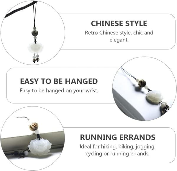 Jade nøgleringe 2 stk håndvævede lotus jade nøgleringe charms deco