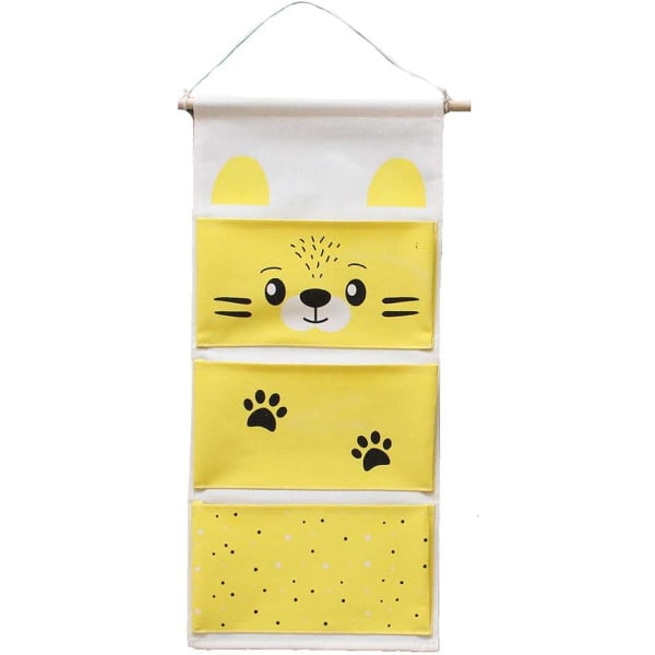 1 stk Tiger, gul hengende oppbevaringspose til barnerommet Søt Wa