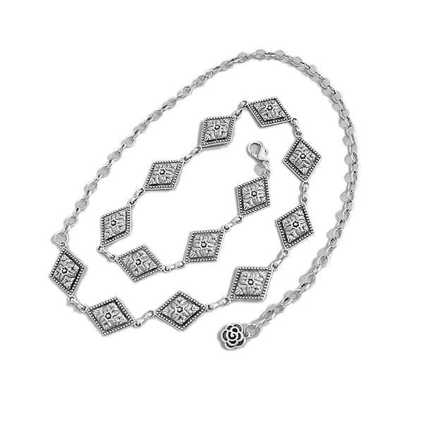 1st Silver Retro Magdansbälte för kvinnor - Metallbälte - Bra