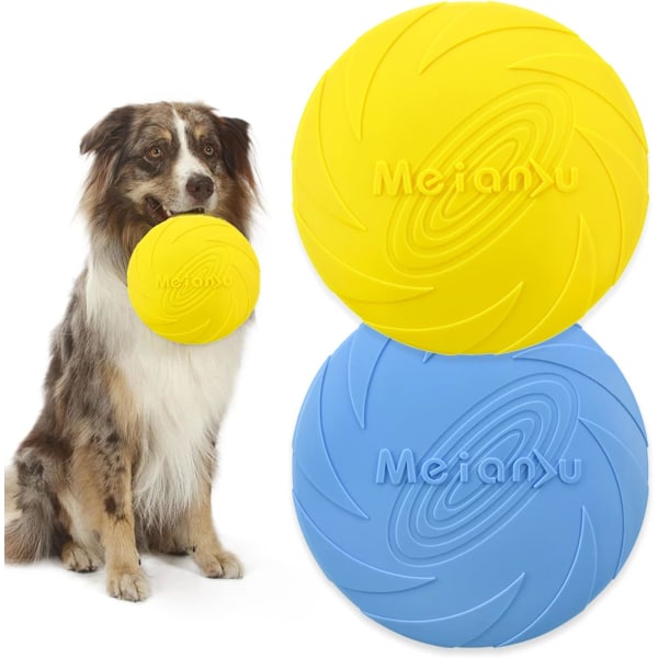 2 stykker frisbee legetøj til hunde, hundefrisbee, hunde freesbee, gummi
