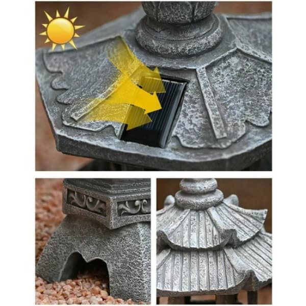 Solcelledrevet Pagode Lygte Statuer Pagode Lys Have Ornament