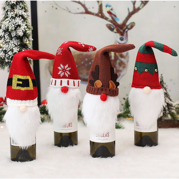 4 stykker (B) julevinflaskedæksler, vinflaskeindpakningsvin