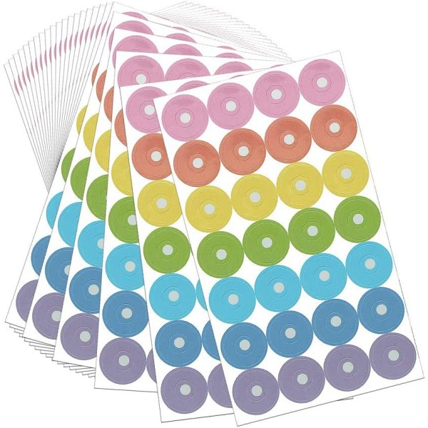 Multicolour Rainbow Loose-Leaf Paper Hole Reinforcement Labels Ro