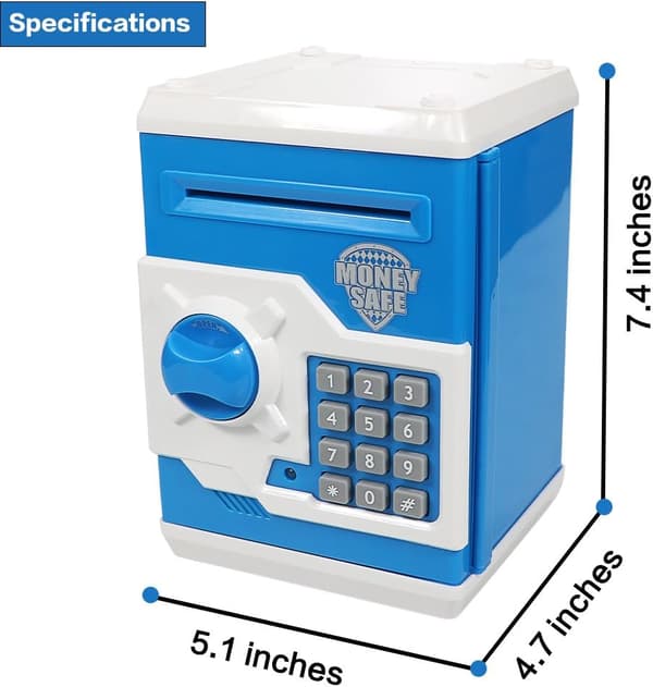 Elektronisk sparegris med automatisk penge-scroll, Mini ATM-boks,