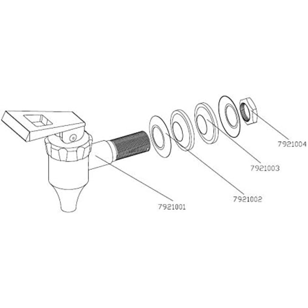 Drikkedispenser i rustfrit stål, 16mm