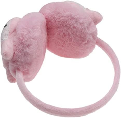 Pink søde ræveørevarmere til piger og drenge vintervarme plysøre