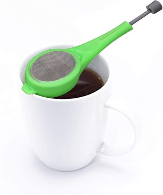 1 stk. teinfuser med silikonefilter til pose eller løs te - grøn