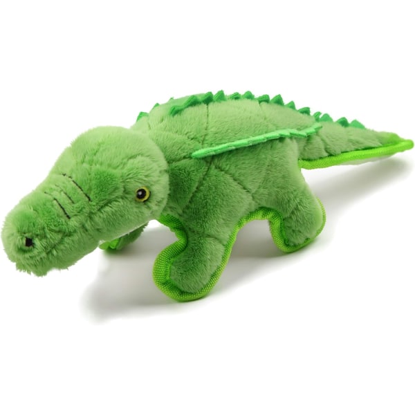 Ljudbar leksak, tuggleksak, plysch hundleksak, liten grön krokodil