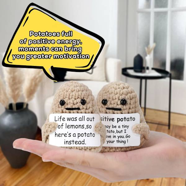 2st Mini Funny Positive Life Potatis, 3 tums intressant stickad