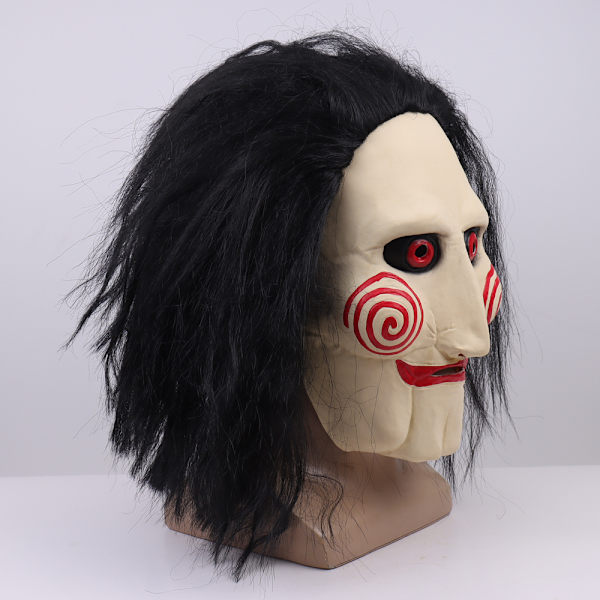 JIGSAW SAVMASK MED SYNTHETISK HÅR - Perfekt til karneval og Halloween