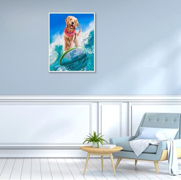 30*40CM Diamantbroderi Komplett Sett Dyr, 5D DIY Rund Dia