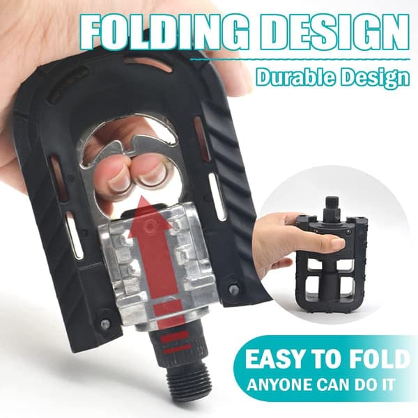 Foldbare cykelpedaler i aluminiumlegering med reflekser
