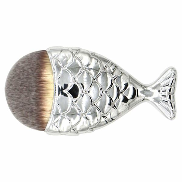 1 pakke havfruehale bærbar makeup børste, udsøgt fiskehale sha