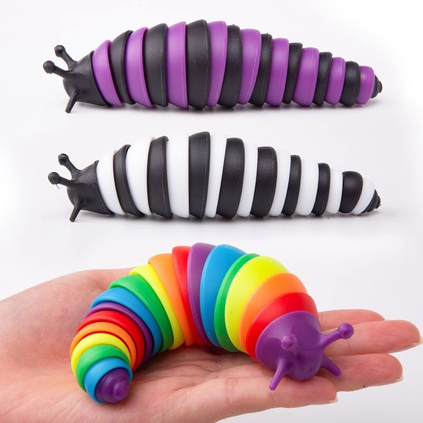 3-pack leksaker, 3D-ledade stretchiga larver, sensorisk stressavlastning