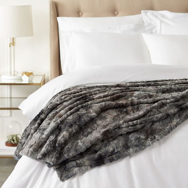 Rutete kunstig pels Pv fleece teppe plysj krystall fleece teppe 130 x 160cm grå