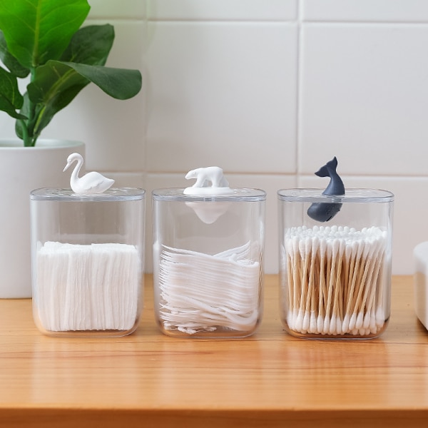 Bomuldsvatpind Dispenser Organizer ABS + AS Plast Bomuldsæske Cotto