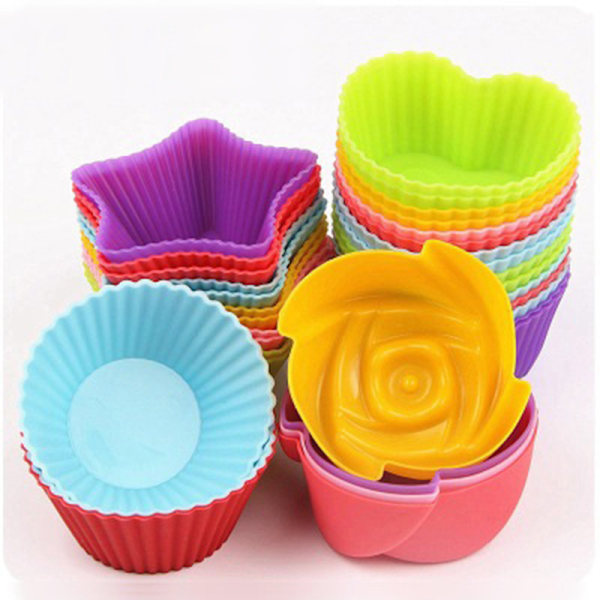 Genanvendelige cupcakeforme i silikone, non-stick bageforme, nemme at rengøre