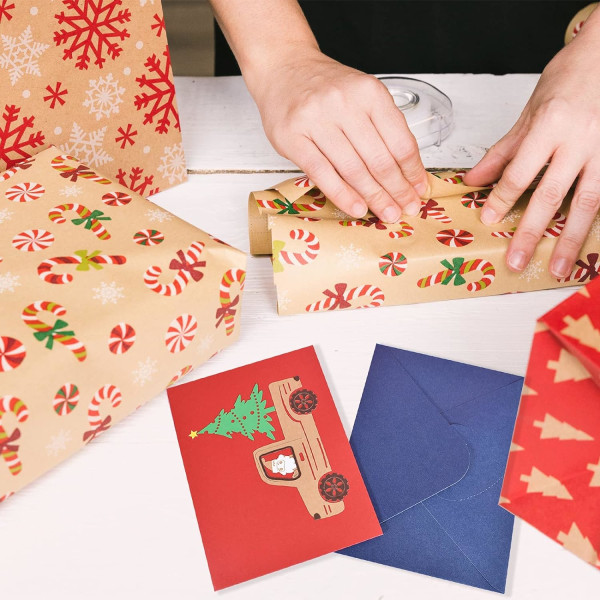 Julekort Pop Up julekort med konvolutter - glædelige julekort 3D Wreath julekort til de fleste mennesker 5,9 x 7,9 tommer (stil B)