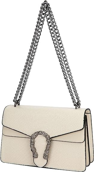 Crossbody axelväska för kvinnor - Ormmönstrat läder