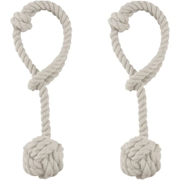 Beige Gardinbindere, 2 Stykker Gardinbindere, Håndstrikkede C